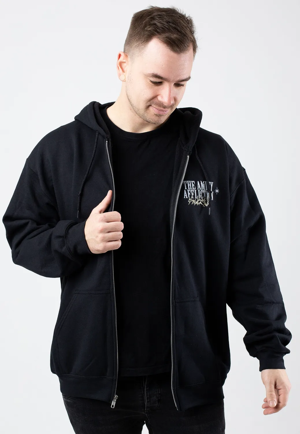 Skull Crown Zipper schwarz L Metalcore