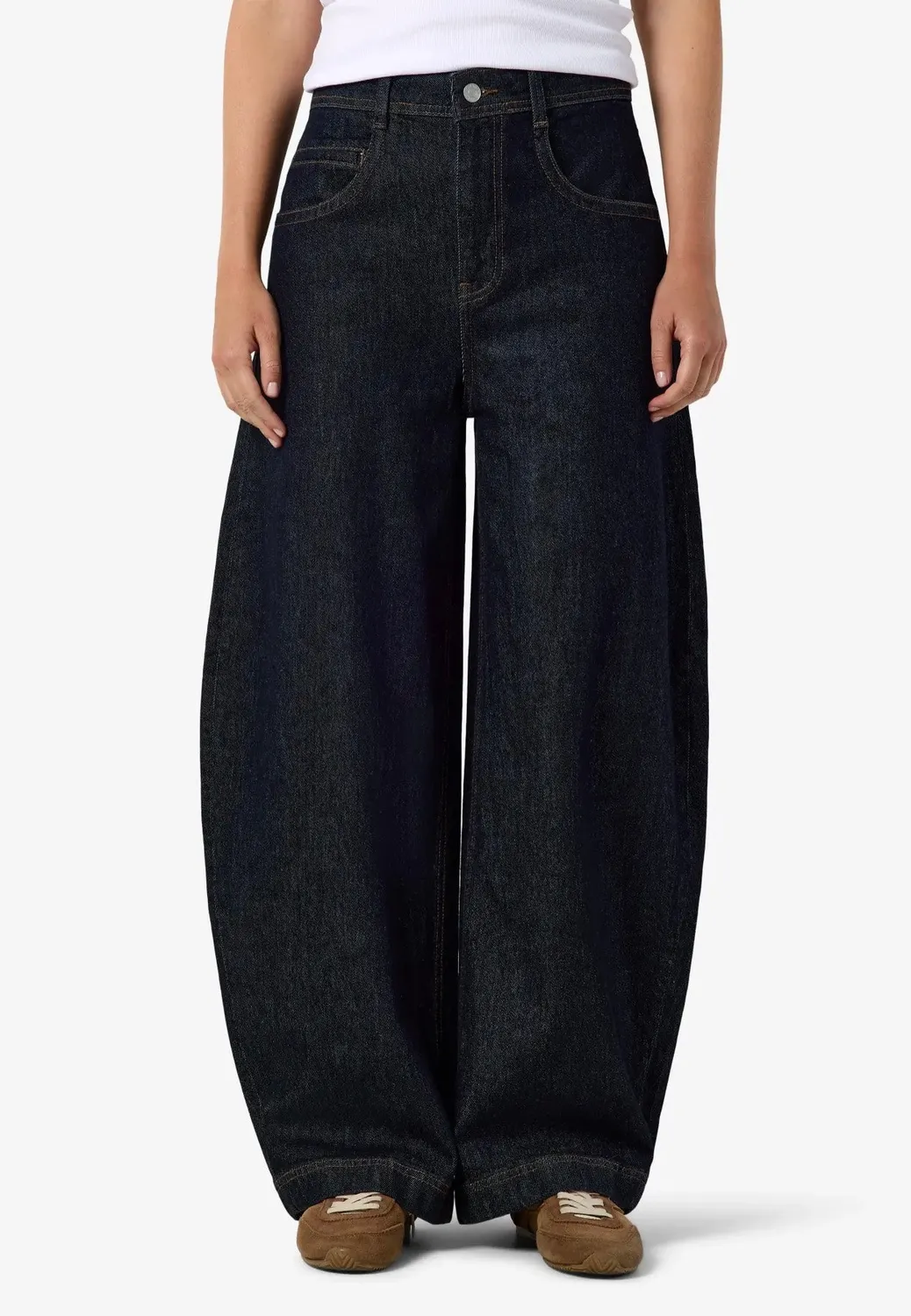 Noah Barrel Dark Blue Denim Jeans Damen Relaxed Fit