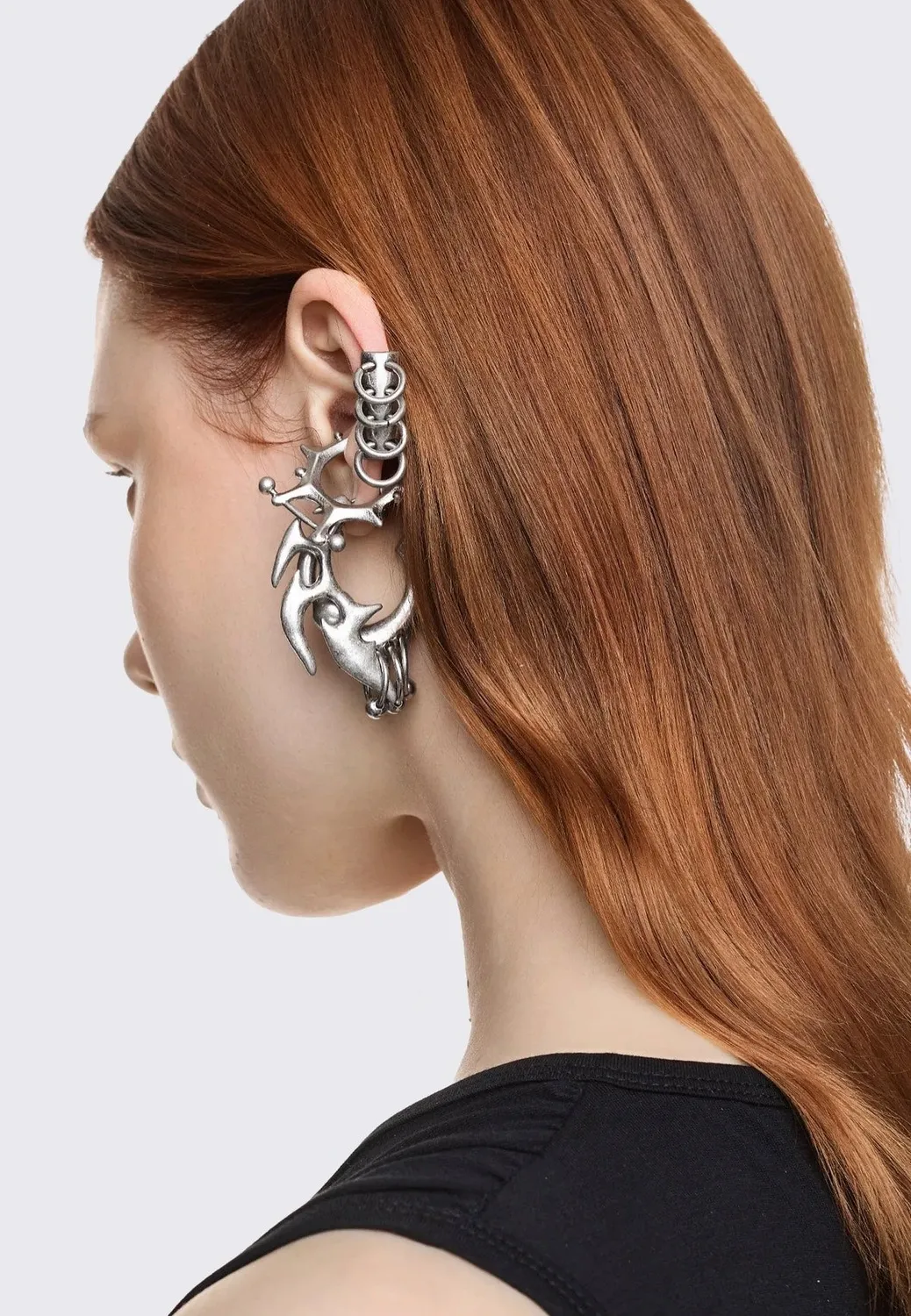 Impericon Dark Tribal Silver Ohrringe Gothic