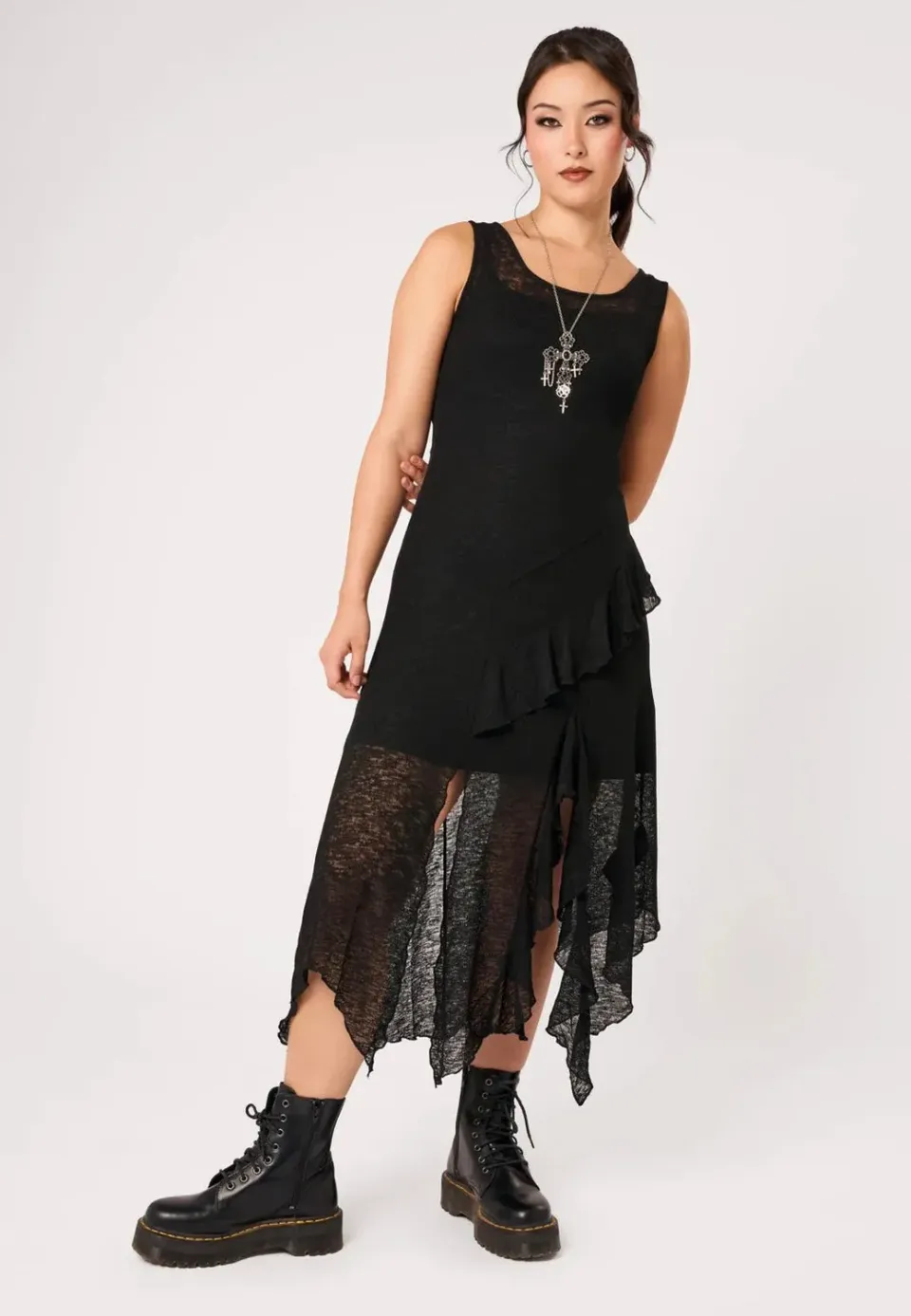 Impericon Mystra Black Kleid Spitze Gothic