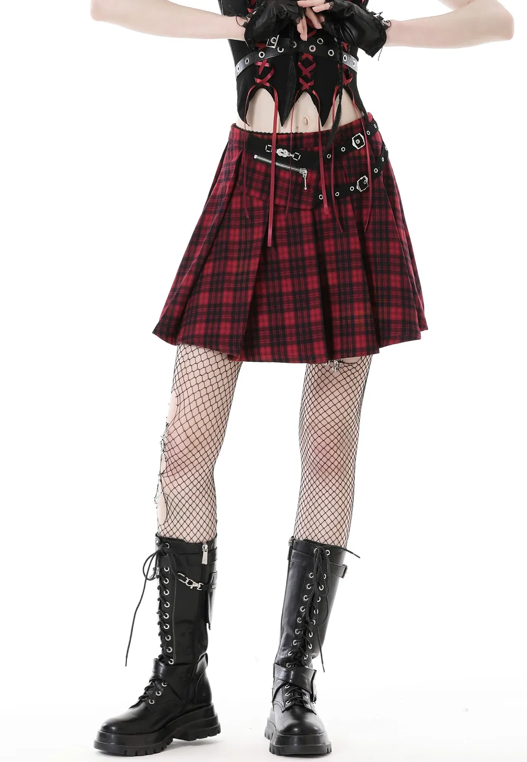 Impericon Punk Red Plaid Rock rot Karo Damen