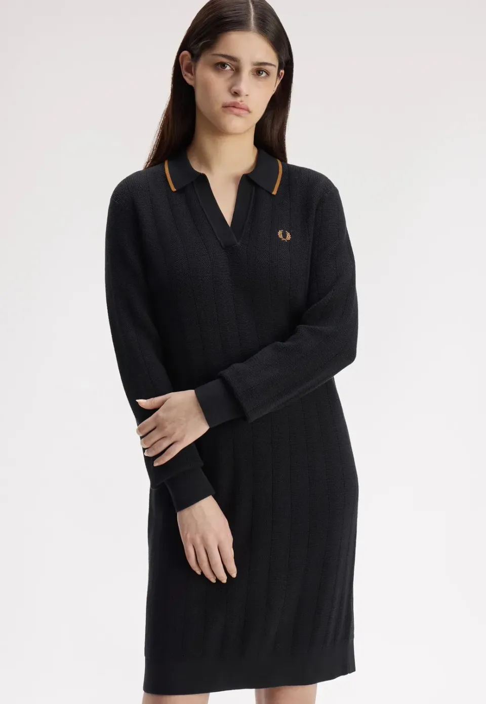 Impericon Textured Knitted Black Kleid schwarz Strick