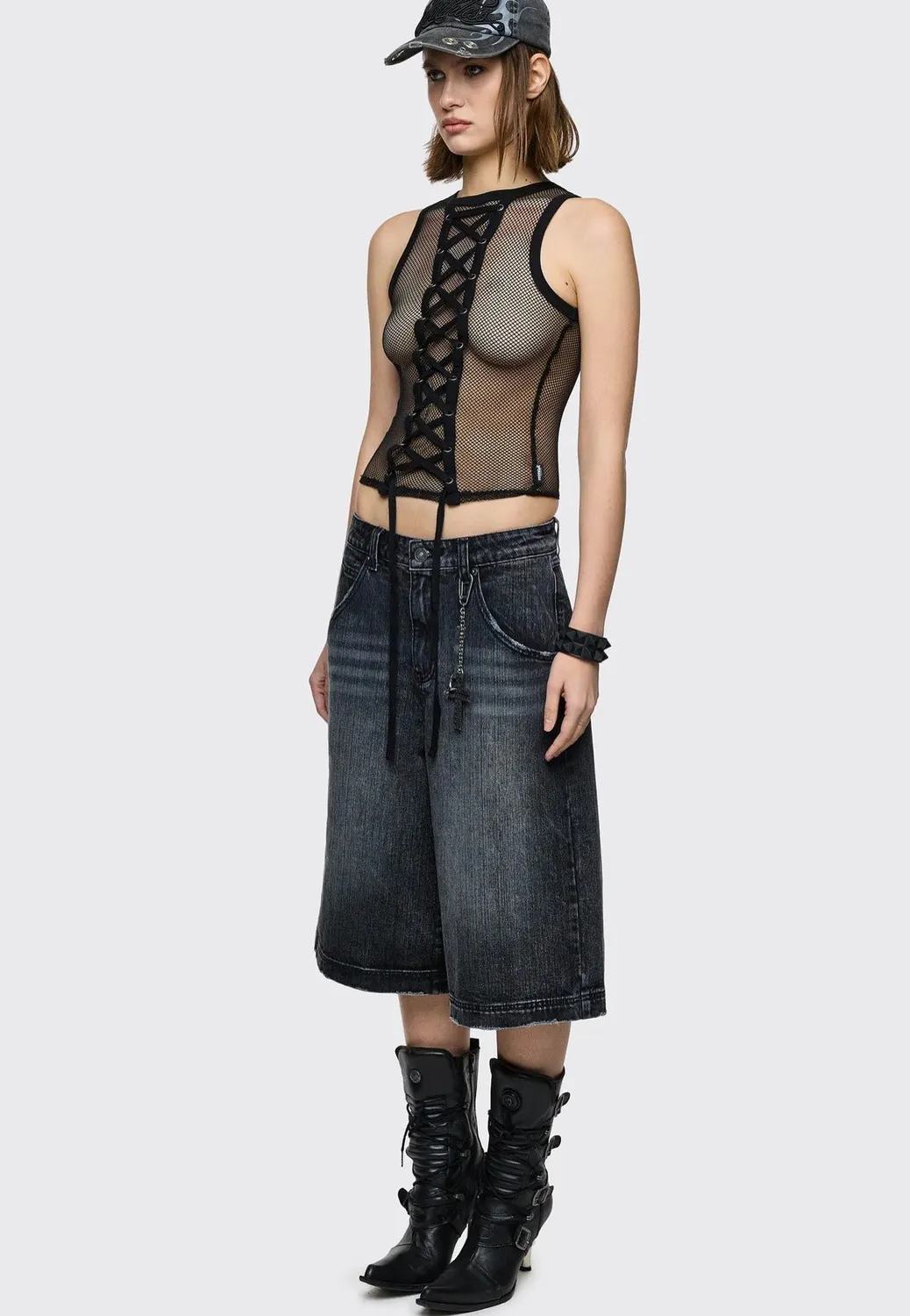 Impericon Thrill Fishnet Vest Black Top schwarz Mesh