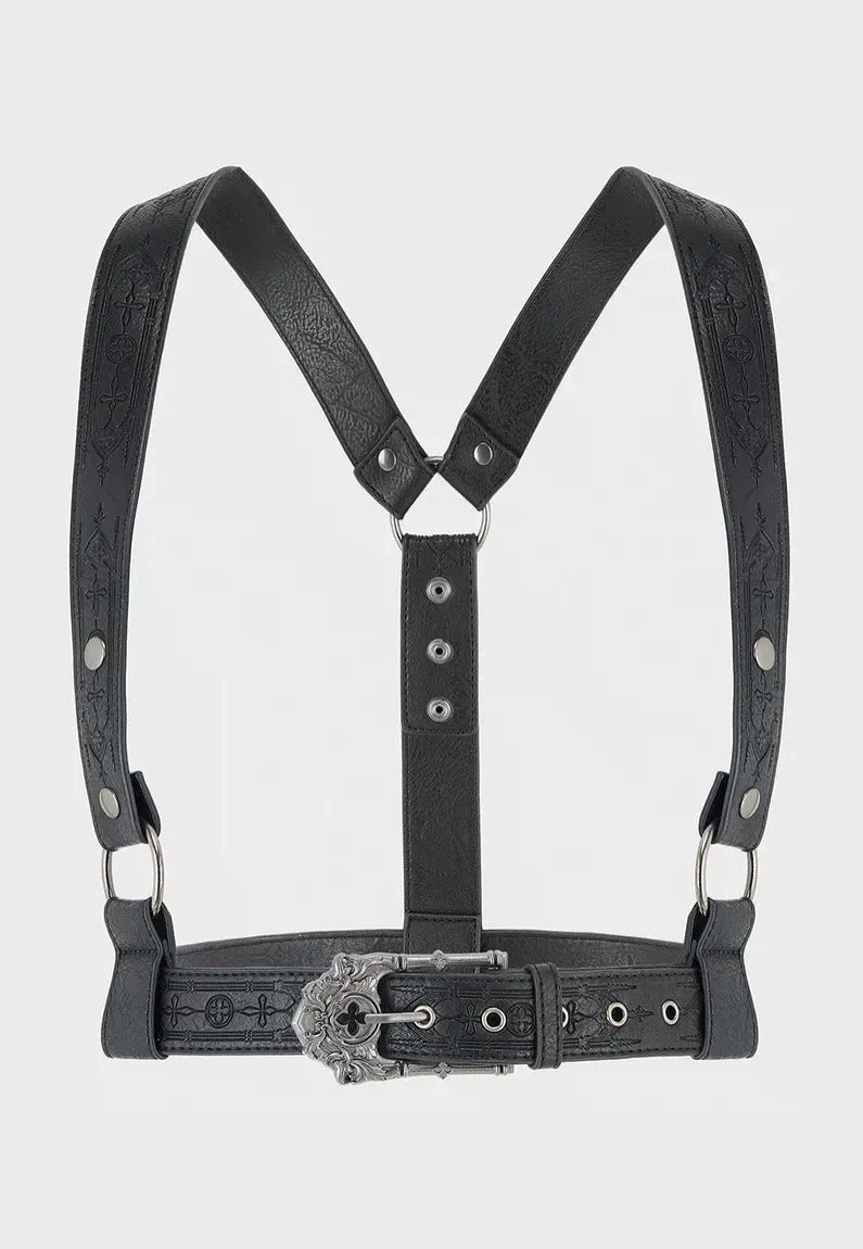 Impericon Cathedra Black Harnisch Kunstleder schwarz