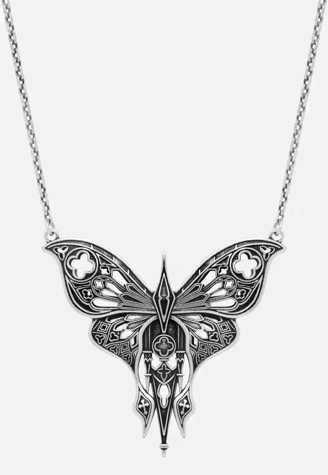 Impericon Sanctuary Moth Kette silber Onesize Gothic
