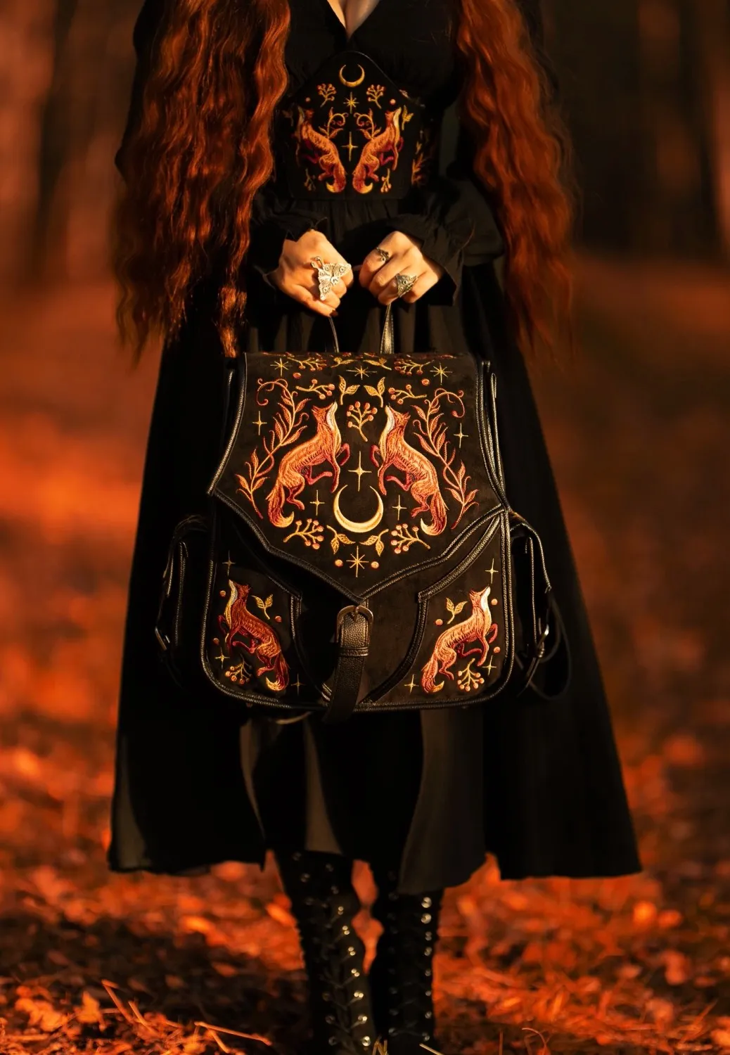 Impericon Mystic Fox Black Rucksack schwarz Gothic