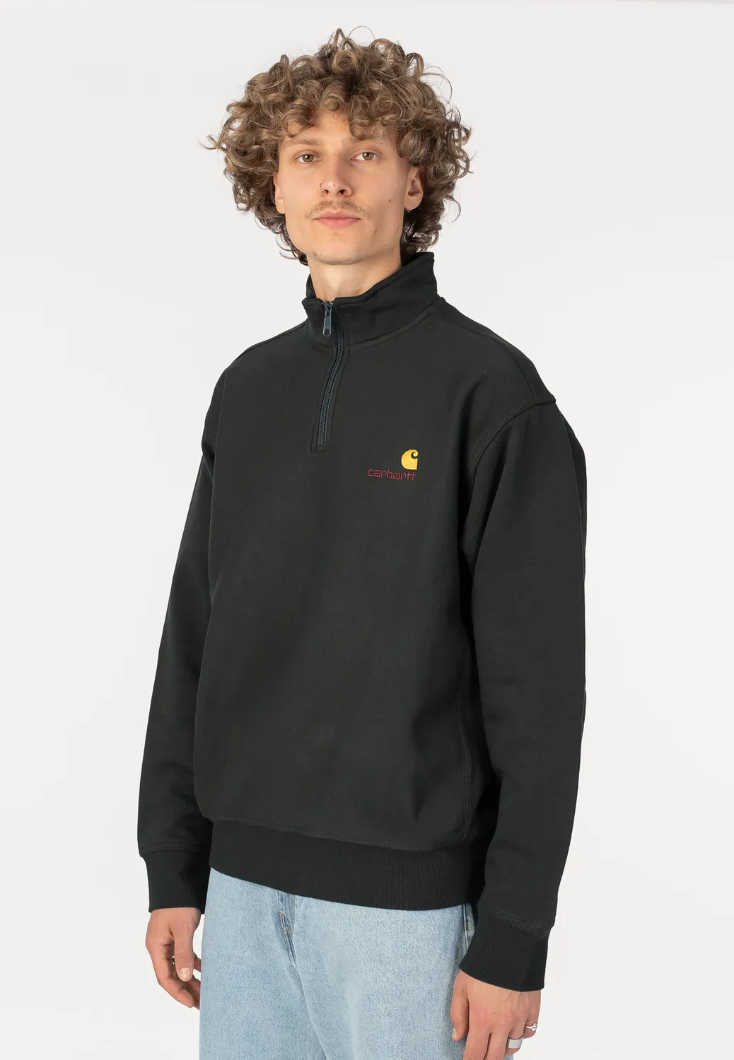 Impericon Half Zip American Script Sweater Grau Raven