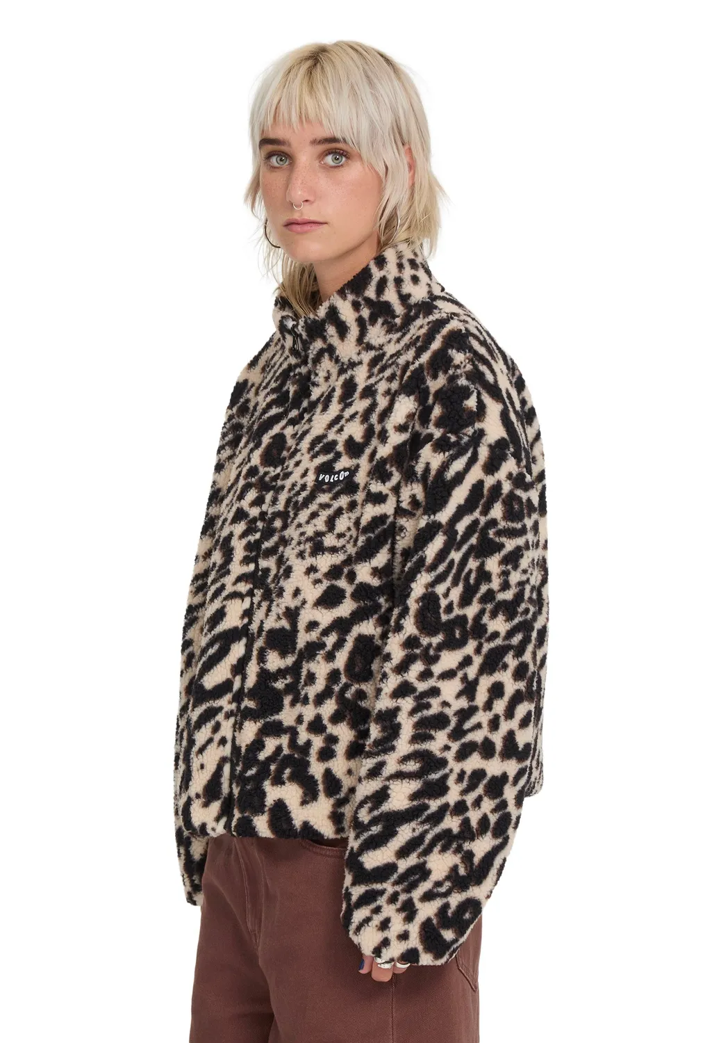 Impericon Wylding Out Sherpa Animal Print Jacke Fleece