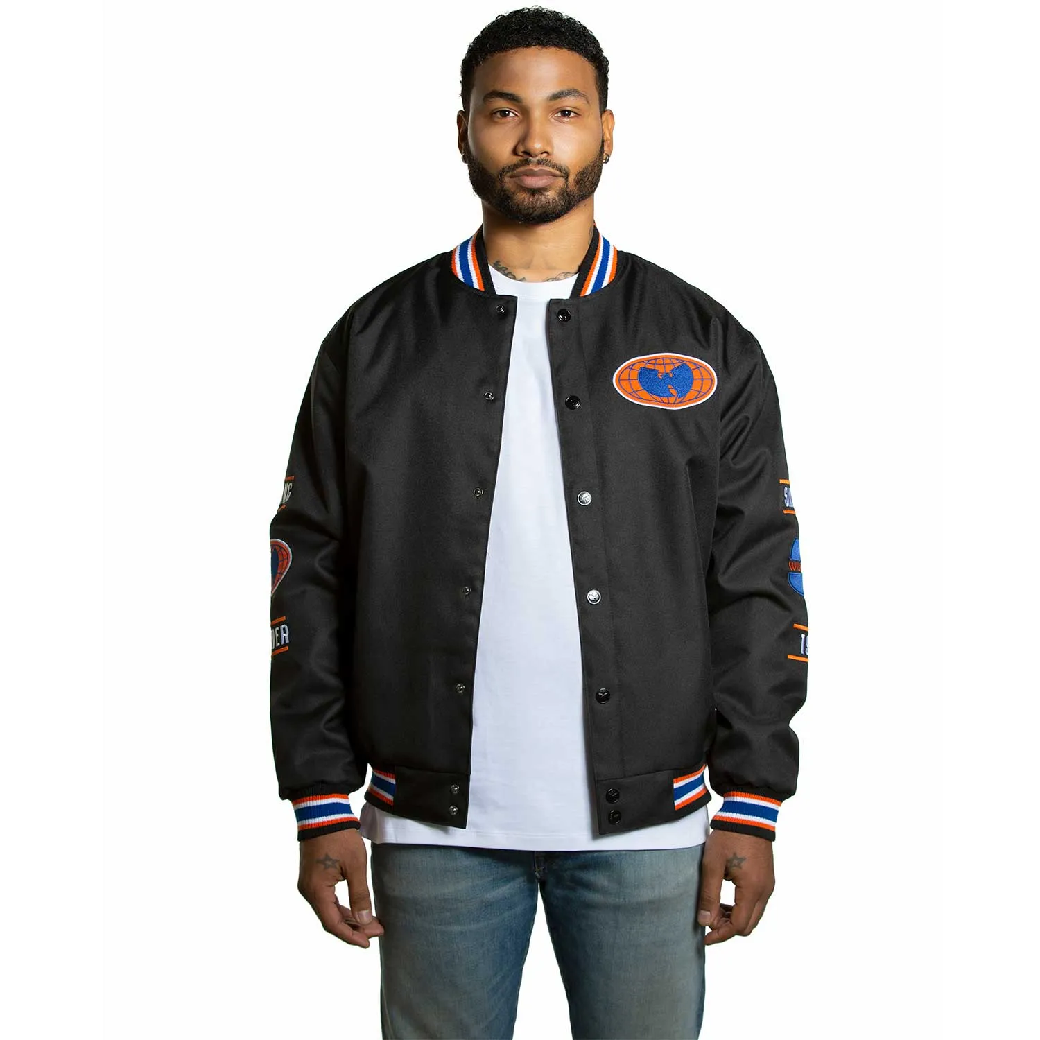 Wu-Tang All-City Jacket Black Orange Collegejacke Poly-Twill