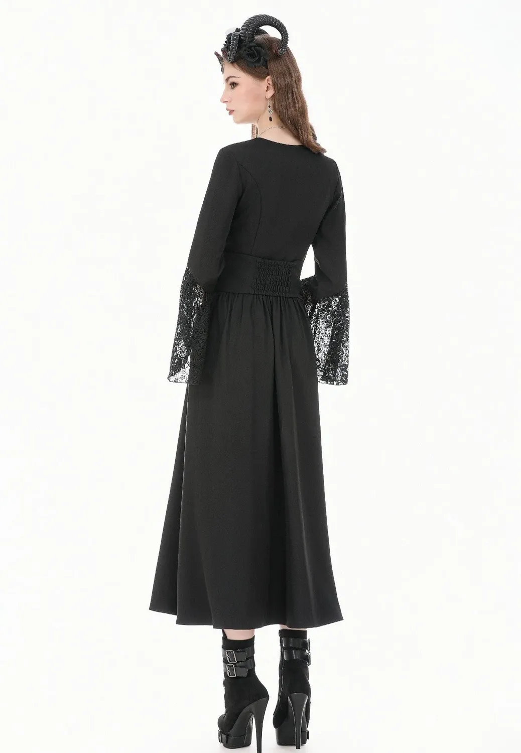 Impericon Gothic High Waist Rock schwarz Stickerei