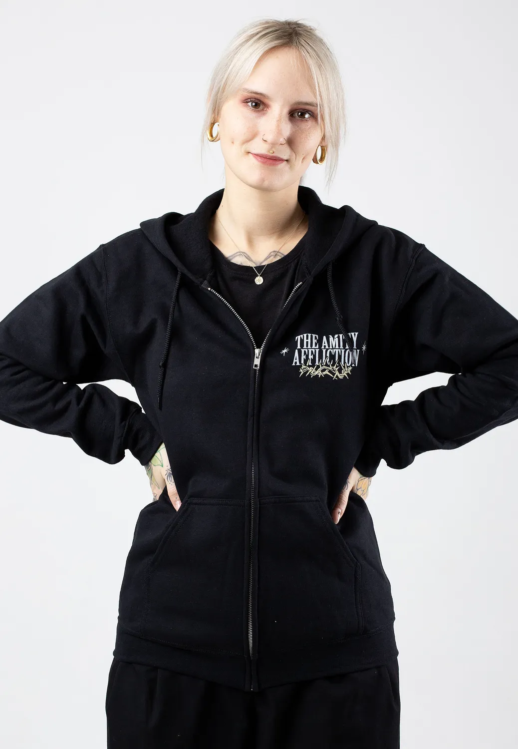 Skull Crown Zipper schwarz L Metalcore