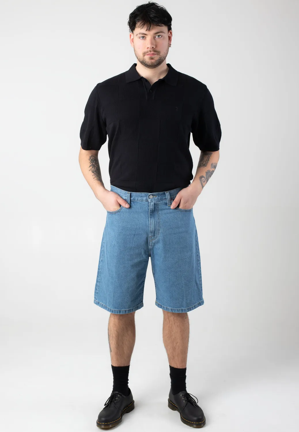 Impericon Checker Black Polo schwarz Kurzarm