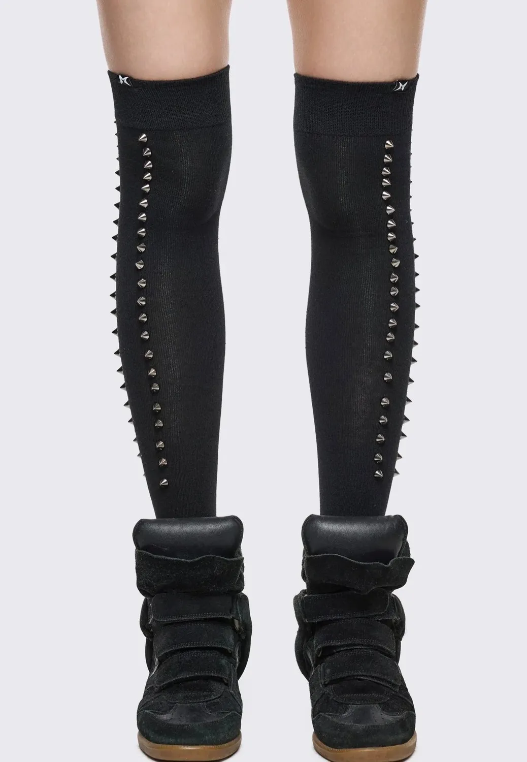 Impericon Sharp Thigh Highs Black Socken schwarz Onesize