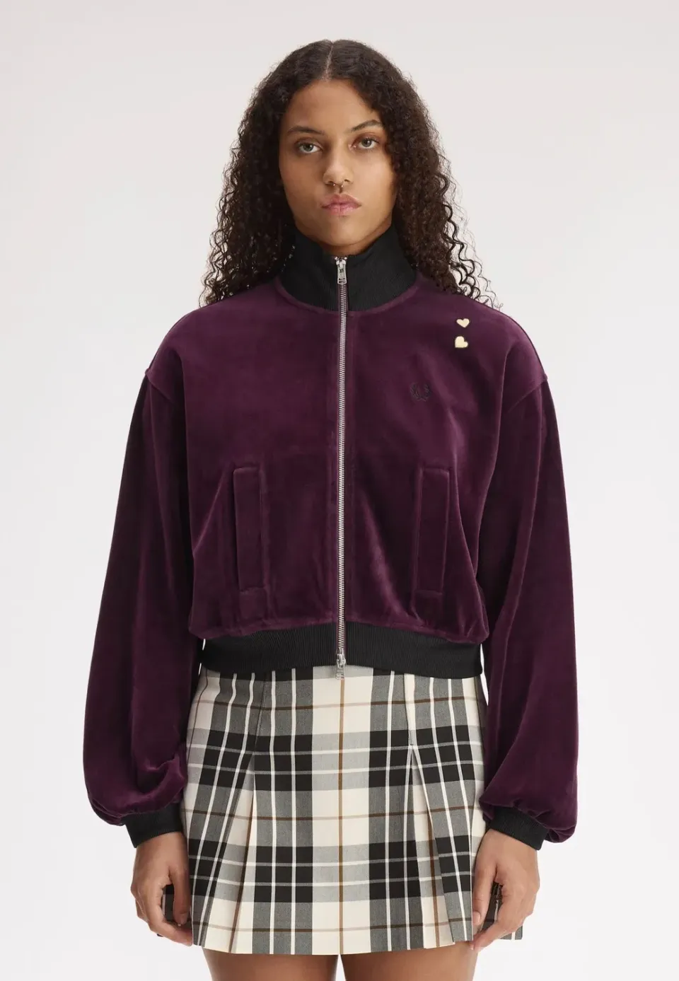 Impericon Velour Track Plum Jacke lila Damen
