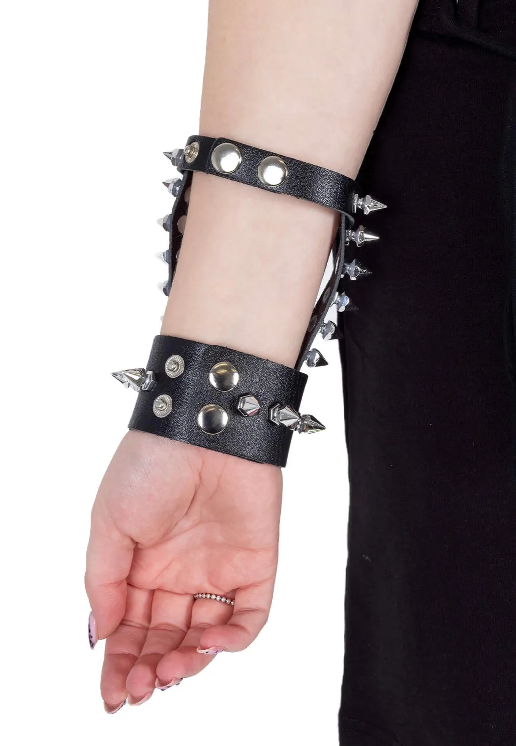 Impericon Zenko Stud Black Bracelet Harness Kunstleder