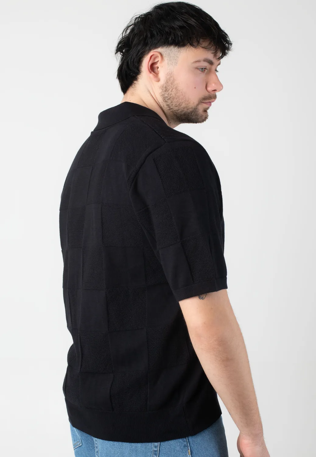 Impericon Checker Black Polo schwarz Kurzarm