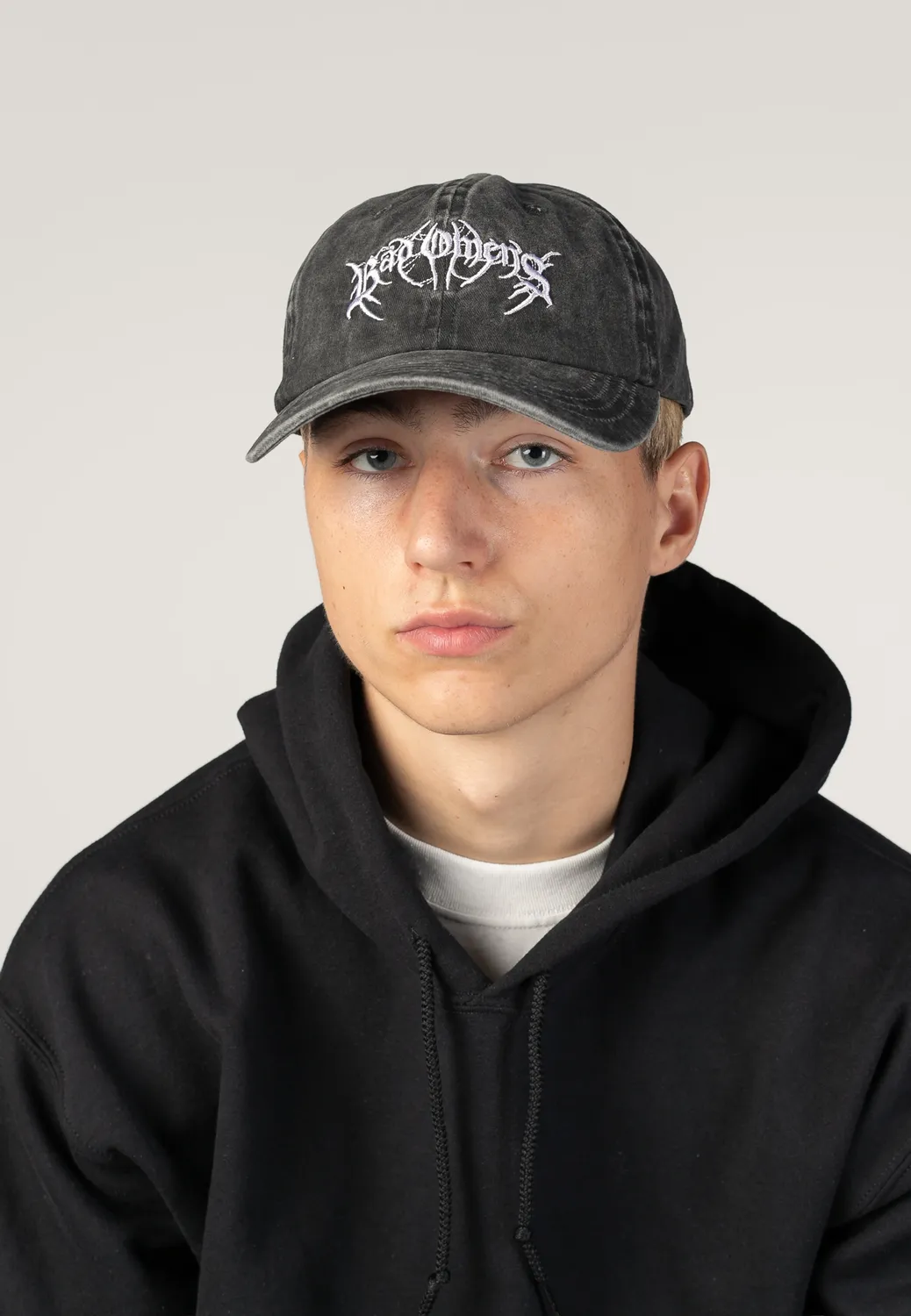 Impericon Black Metal Logo Cap Stone Washed schwarz