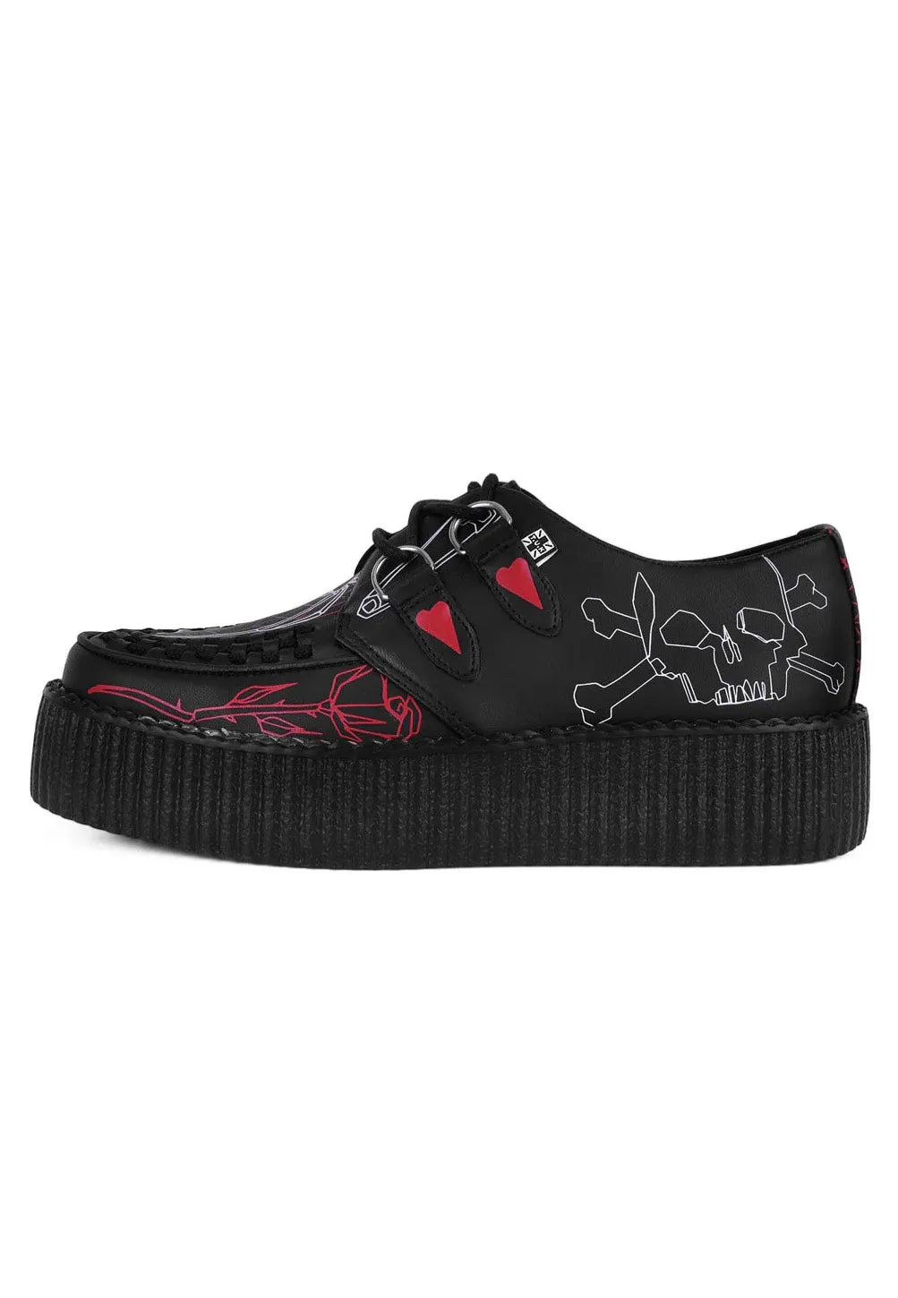 Impericon Viva High Sole Black Skull Print Schuhe schwarz EU 38