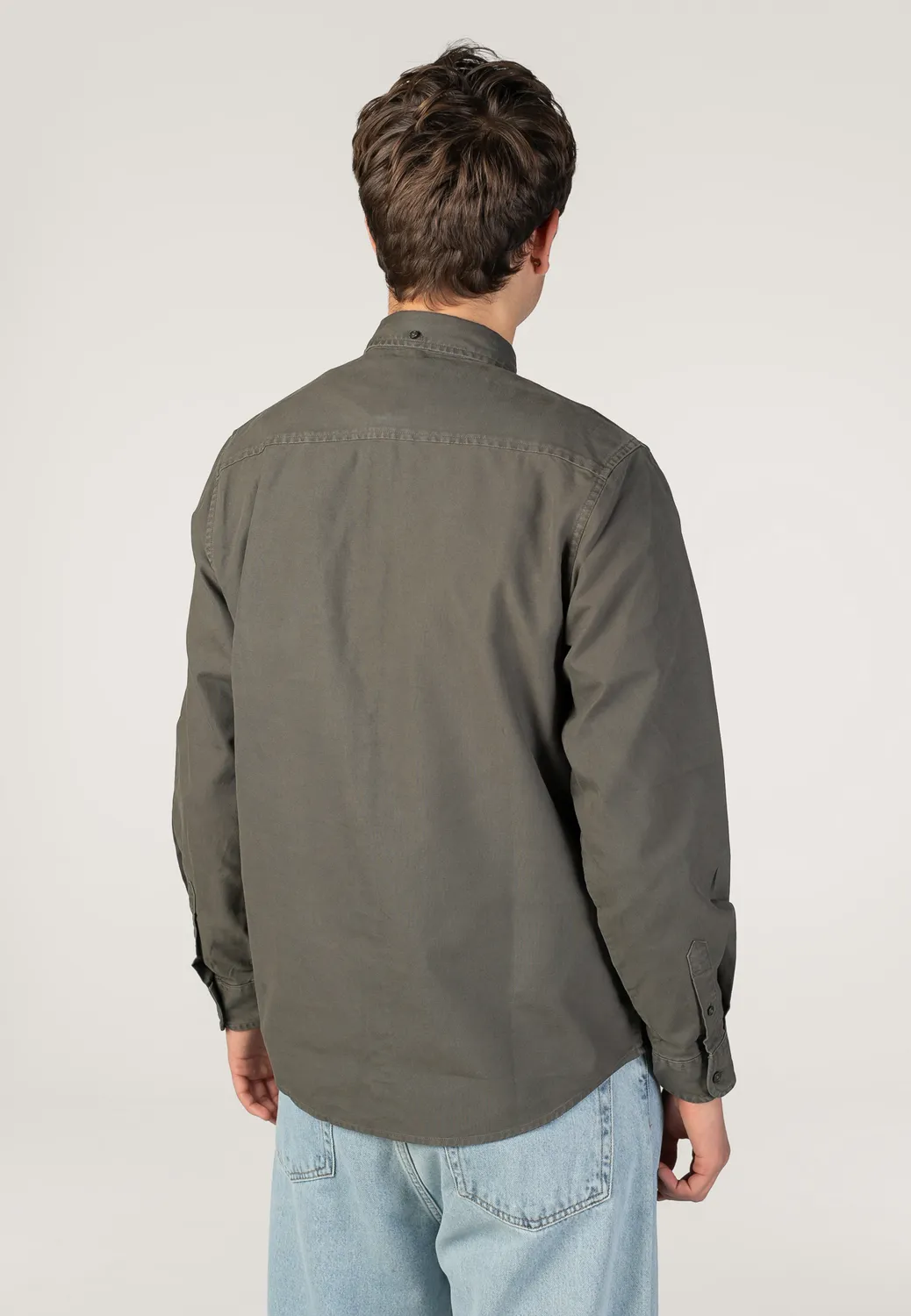 Impericon Bolton Garment Dyed Hemd Shungite grau Baumwolle