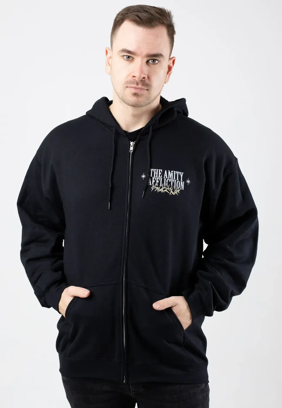 Skull Crown Zipper schwarz L Metalcore