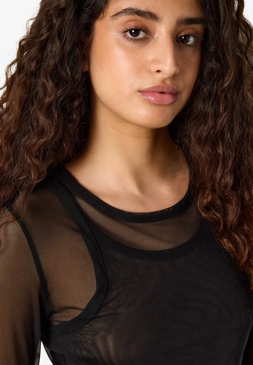 Impericon Judith Doublelayer Mesh Oberteil Schwarz