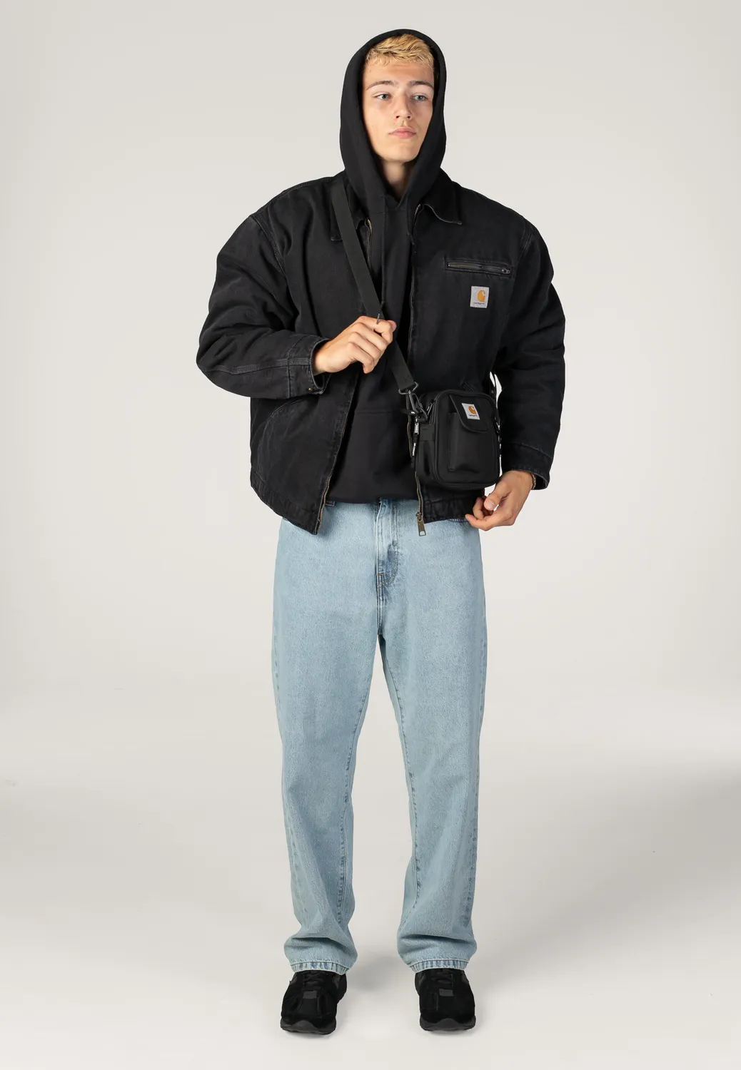 Impericon OG Detroit Stone Washed Black/Black Jacke Denim
