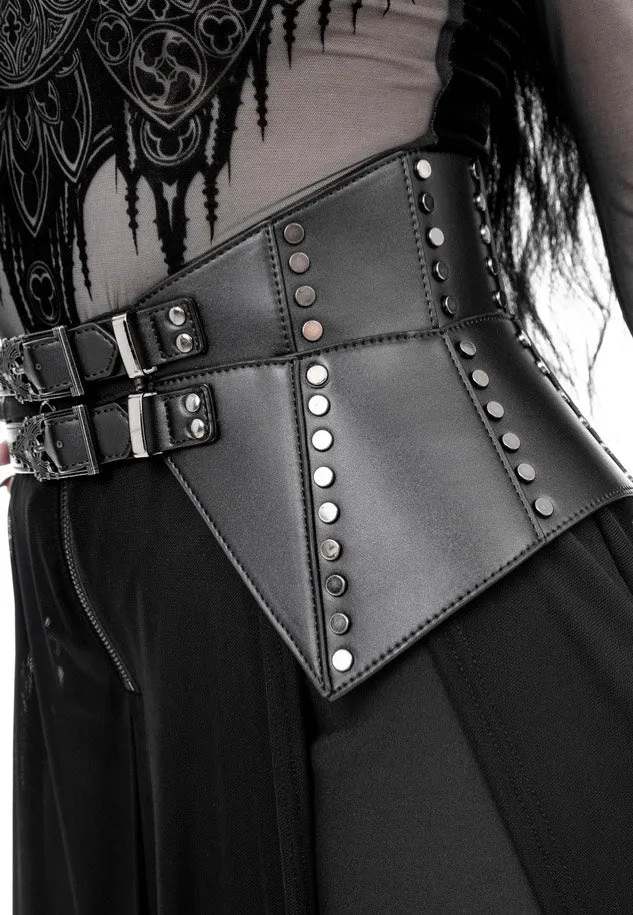 Impericon Cathedralis Peplum Gürtel schwarz Kunstleder