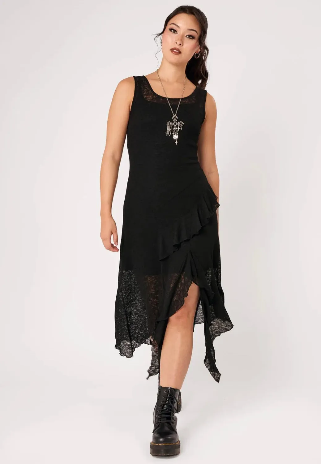 Impericon Mystra Black Kleid Spitze Gothic