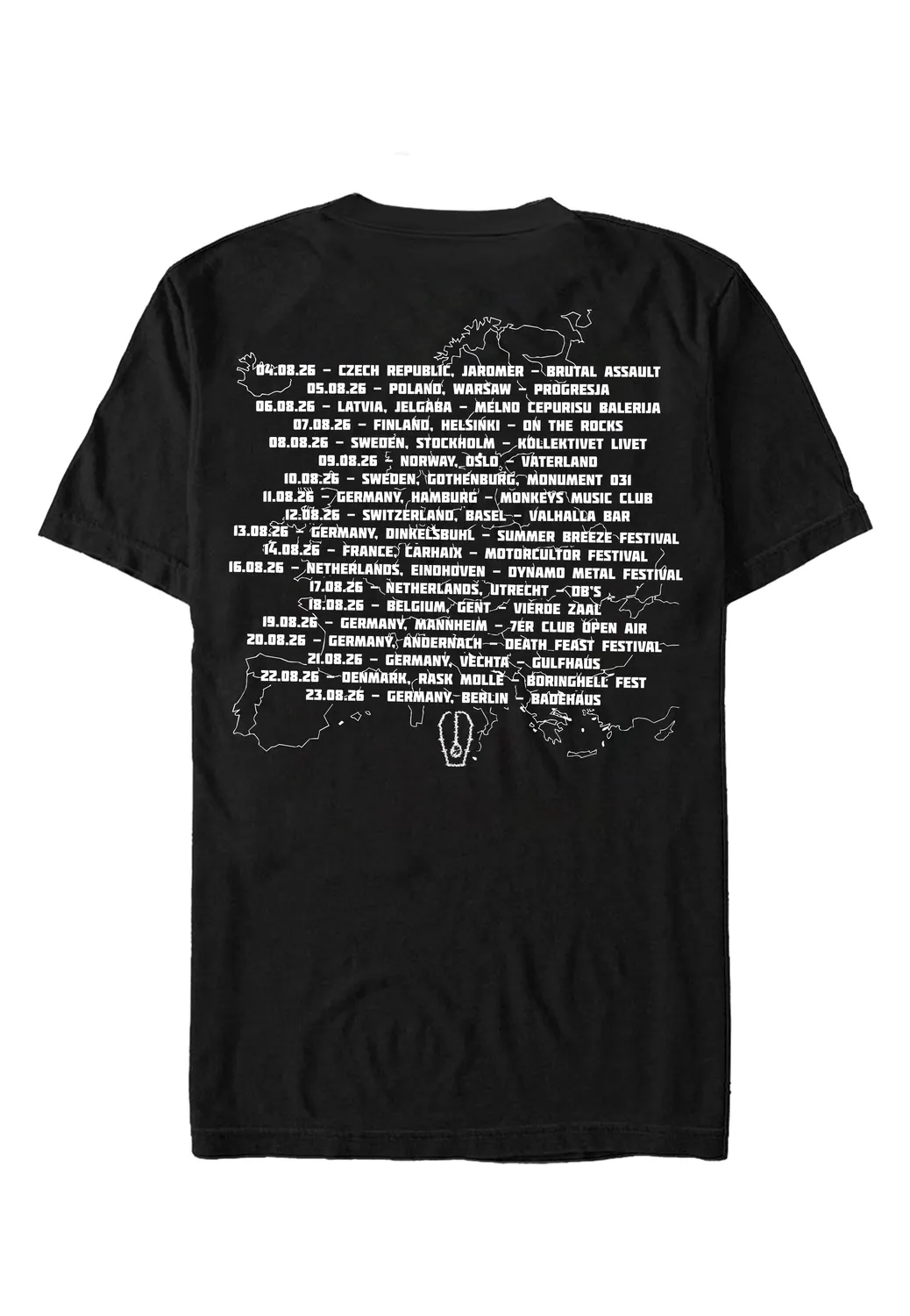 EU Tour 2026 T-Shirt schwarz Deathcore Tourshirt