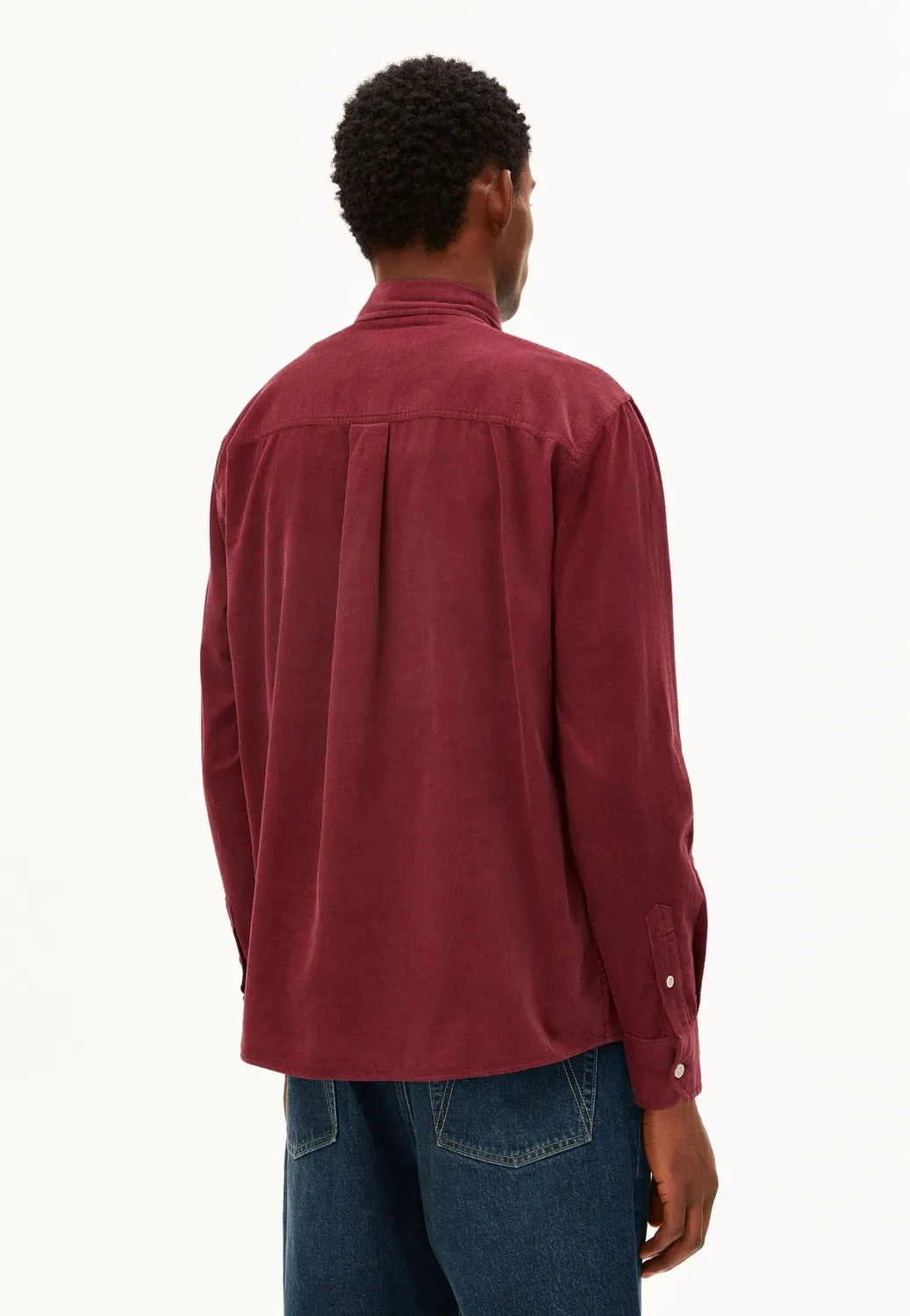 Impericon Corduroy Velvet Red Hemd bordeaux vegan