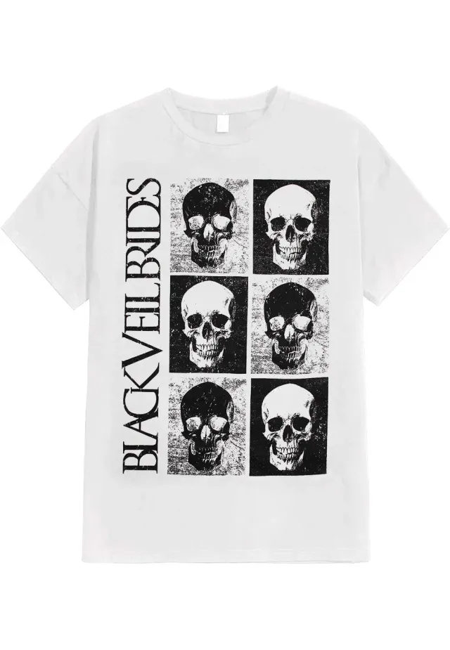 Impericon Skulls White T-Shirt weiß Nu Metal