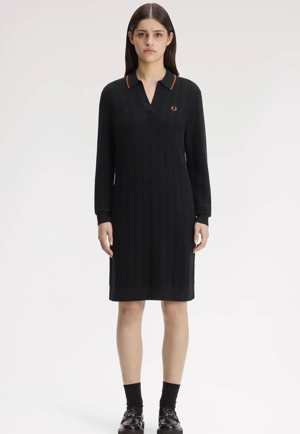 Impericon Textured Knitted Black Kleid schwarz Strick