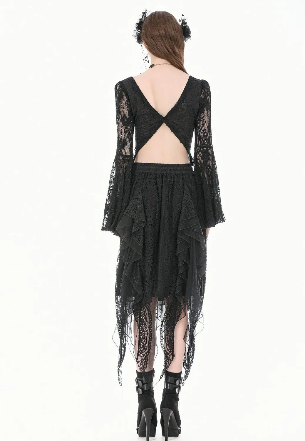 Impericon Gothic Shadow Mist Layered Mesh Rock schwarz