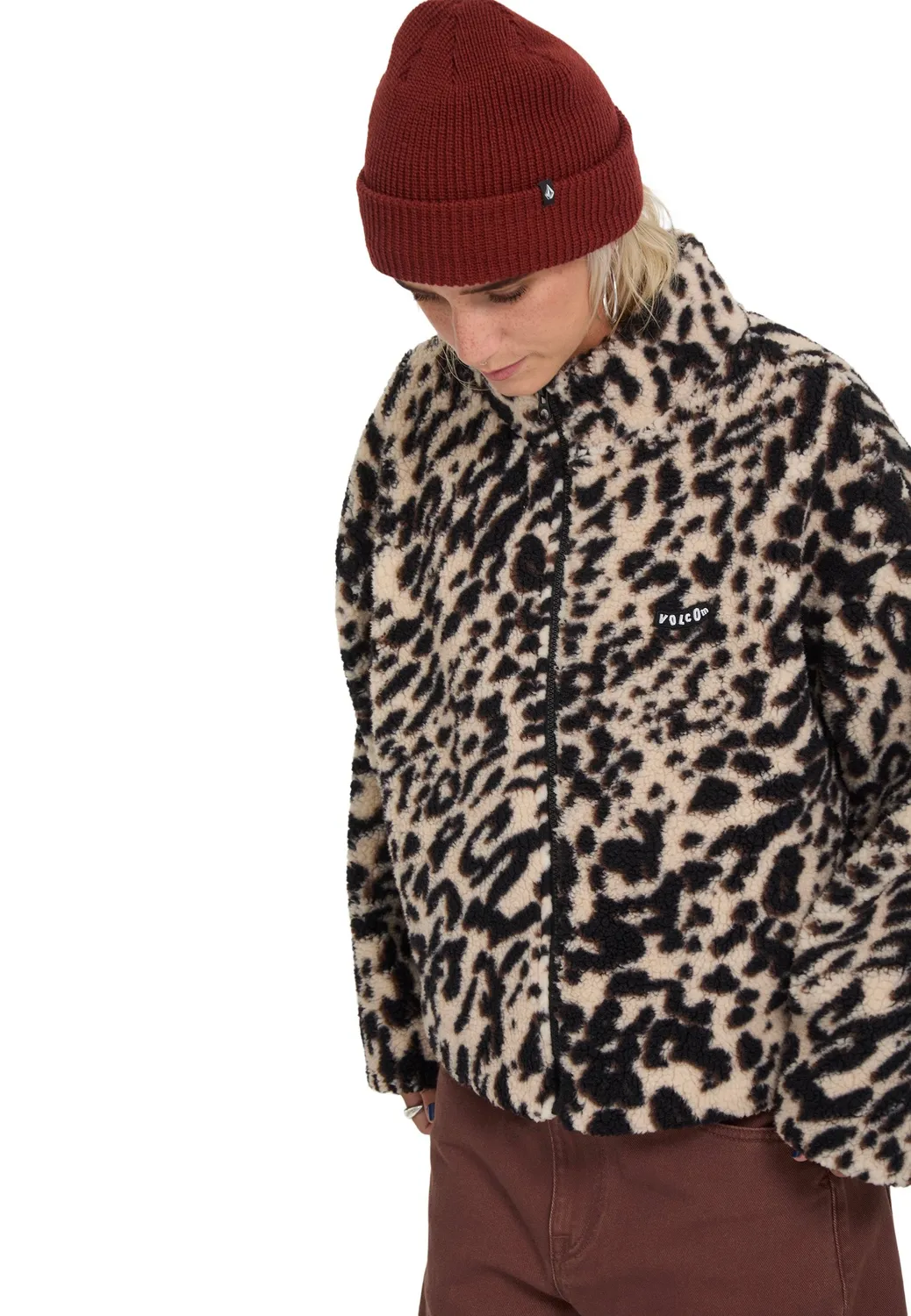 Impericon Wylding Out Sherpa Animal Print Jacke Fleece