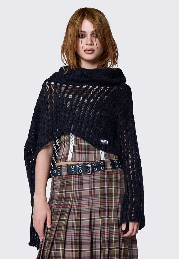 Impericon Dexie Hooded Crop Pullover Schwarz