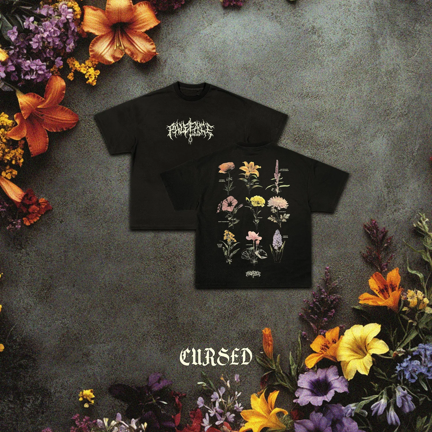 Paleface Swiss Hidden Flowers Shirt Heavyweight schwarz