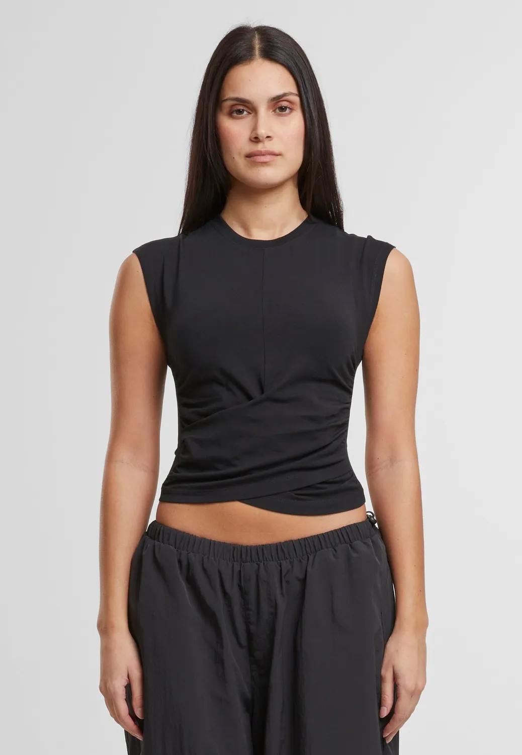 Impericon Ladies Cropped Wrapped Black Oberteil Schwarz