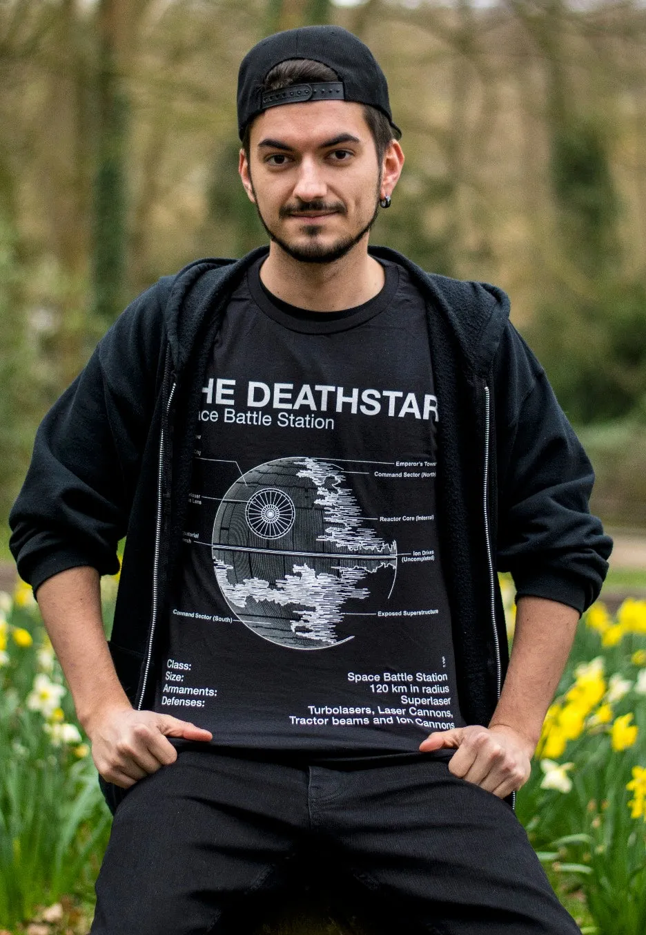 Star Wars Death Star Sketch T-Shirt schwarz