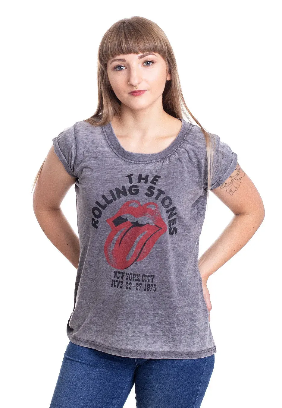 Impericon NYC 1975 Burnout Grey Girly T-Shirt grau