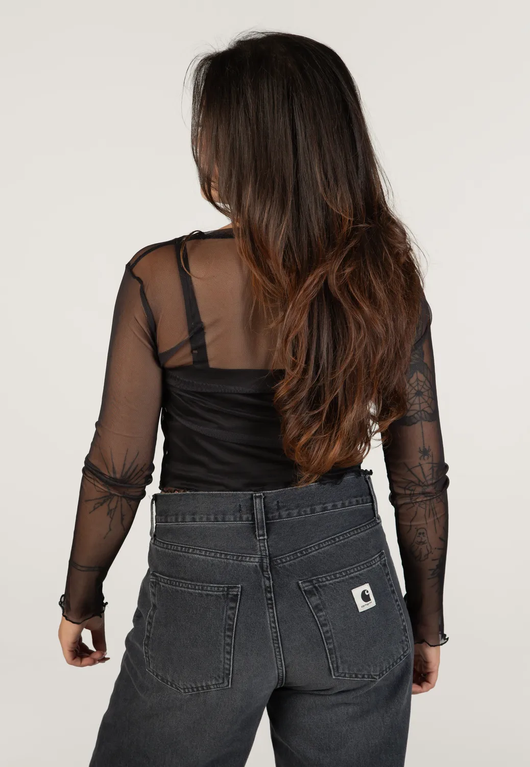 Impericon Hybrid Theory Mesh Cropped Longsleeve schwarz Damen