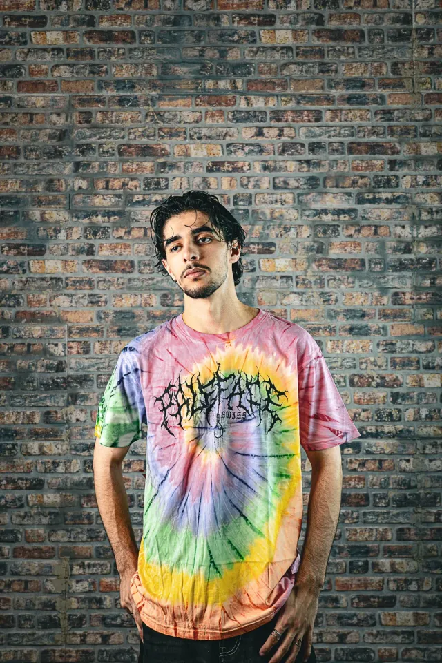 Paleface Swiss PLFC Tie Dye Logo T-Shirt Bunt Baumwolle