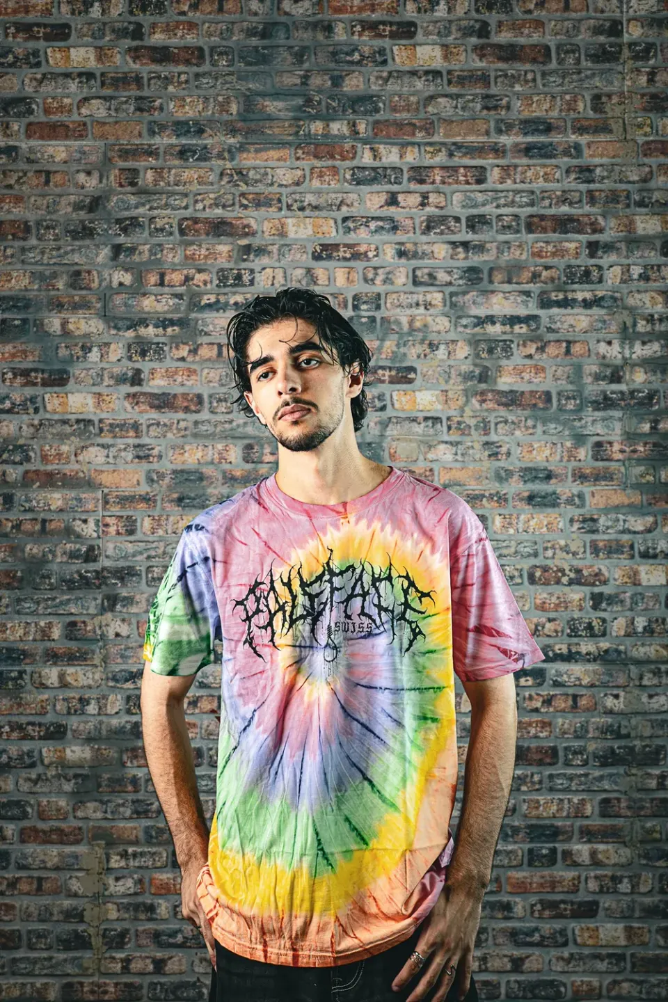 Paleface Swiss PLFC Tie Dye Logo T-Shirt Bunt Baumwolle