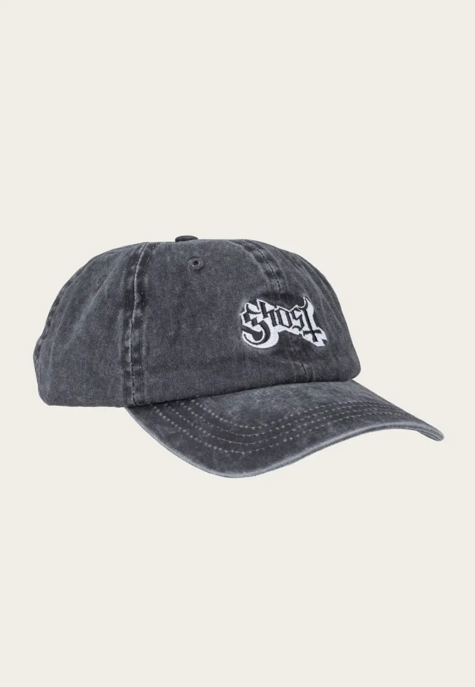 Ghost Ghost Logo Acid Washed 5-Panel Cap Schwarz Onesize