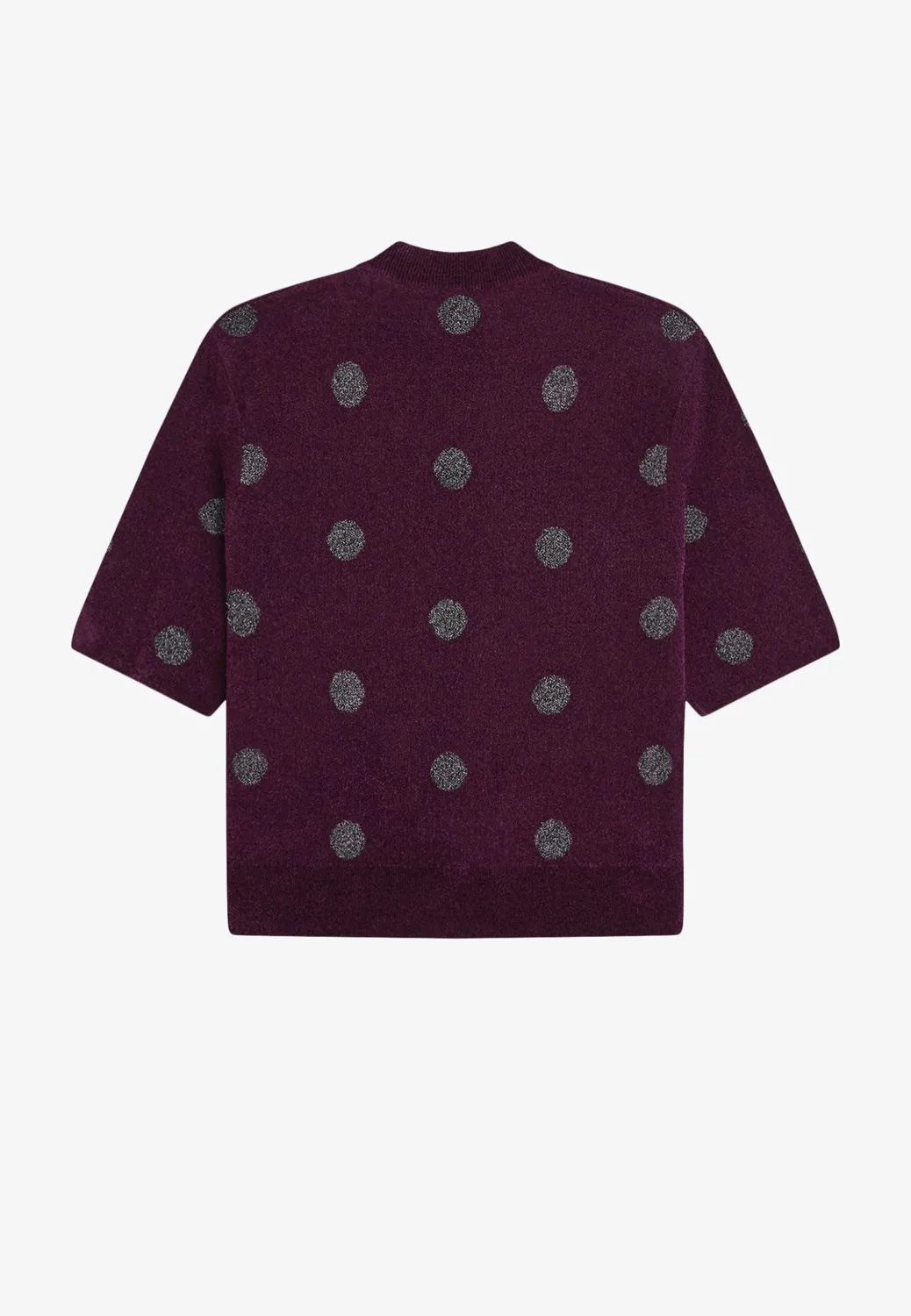 Impericon Polka Dot Knitted Plum Stricktop lila Kurzarm