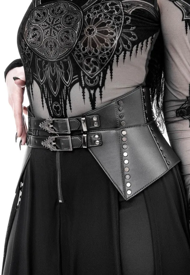 Impericon Cathedralis Peplum Gürtel schwarz Kunstleder