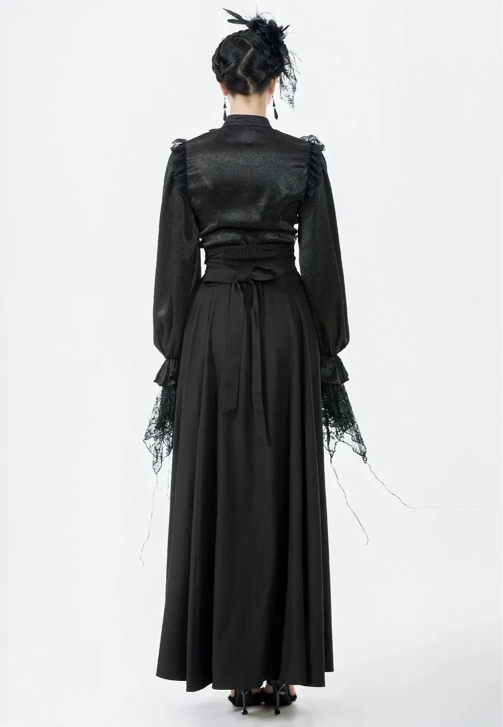 Impericon Gothic Nun Pleated Rock schwarz XS Plissee