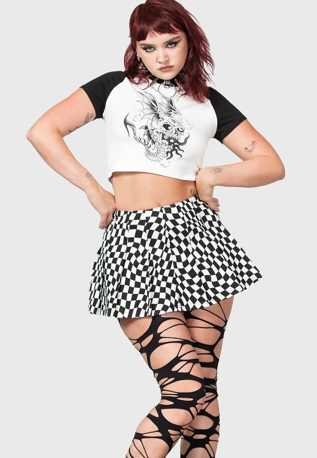 Impericon Punk/Wave Shrunken Oberteil schwarz Jersey