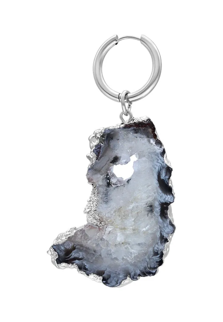 Little Indian Agate Large Ohrringe silber