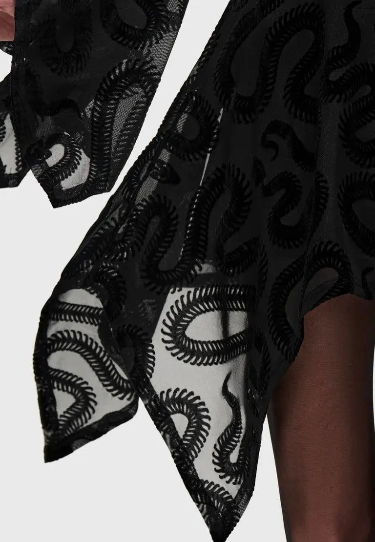 Impericon Serpentes Mini Black Kleid Mesh schwarz