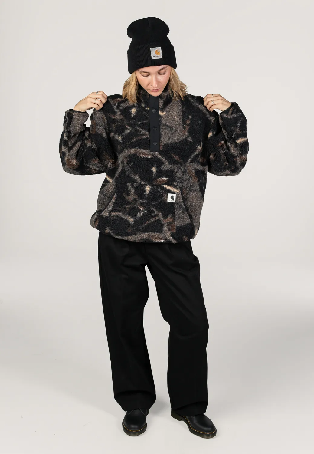 Impericon Elliot High Neck Liner Camo Jacke Fleece Damen